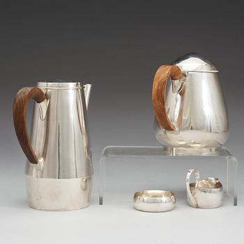 A Rey Urban 4 pcs sterling tea and coffee service, Stockholm 1959-1969.