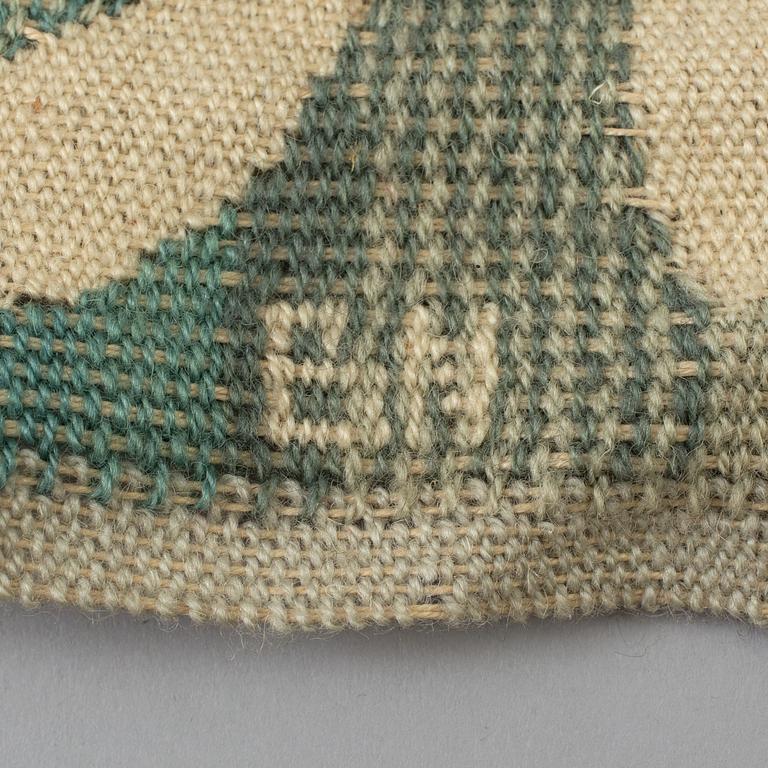 A TEXTILE,"Grön kvist". Tapestry weave,45 x 44 cm, Signed BN (Barbro Nilsson for Märta Måås-Fjetterström AB).