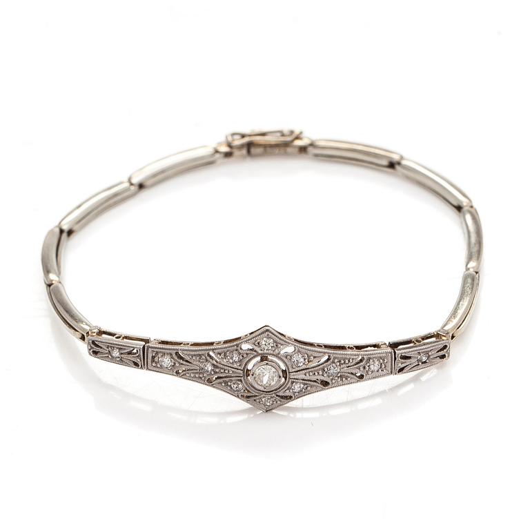 Armband, gammal- och 8/8-slipade diamanter, 18K vitguld.