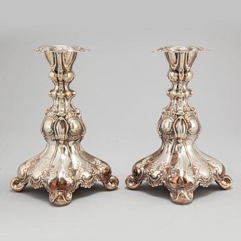 A pair of silver candlesticks from GAB, Stockholm, 1949.