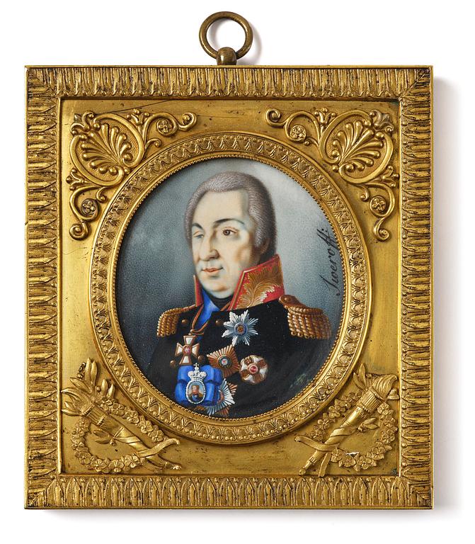 Okänd konstnär, Ryssland, 1800-tal. "Michail Ilarinowitsch Golenischtschew, furst Kutusow-Smolenskij" (1745-1813).