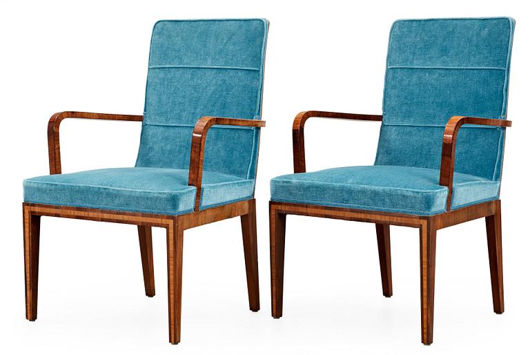 A pair of Axel Larsson armchairs by Albin Johansson, Wickman & Nyberg, Stockholm 1930.