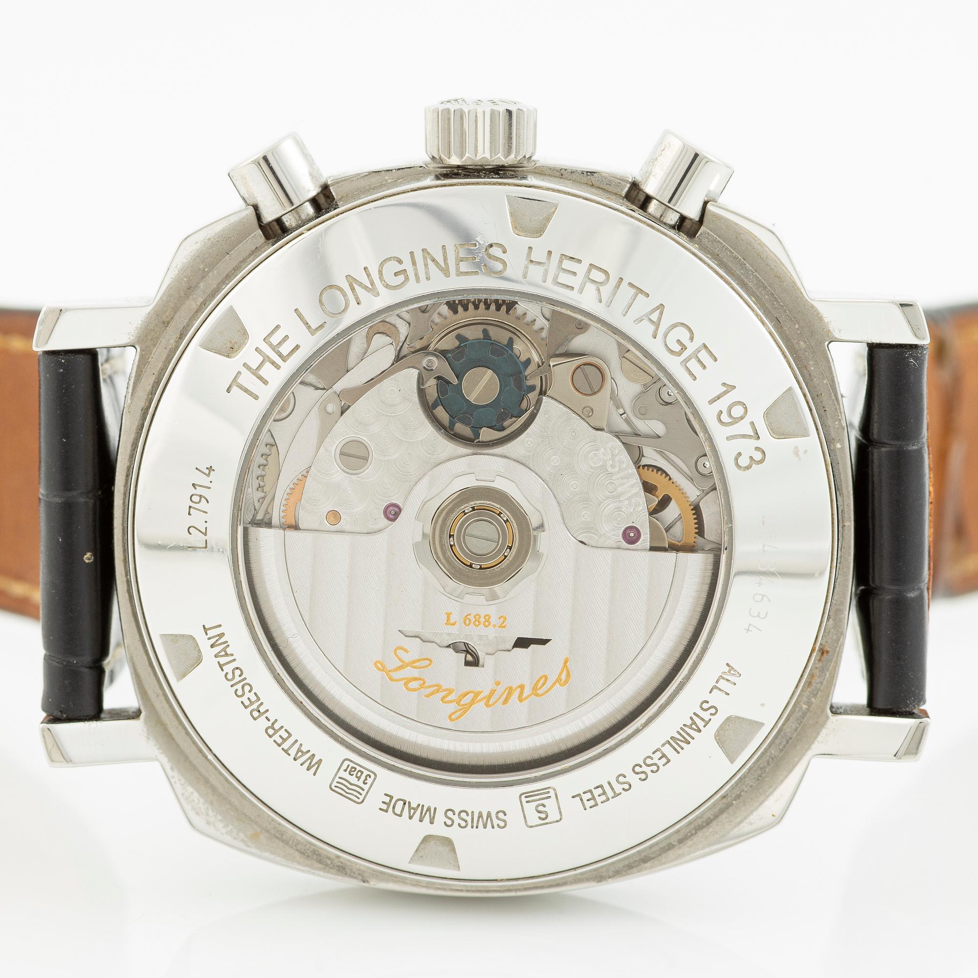 Longines, Heritage 1973, chronograph, wristwatch, 40 mm.