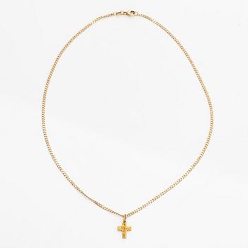 Björn Weckström, Hänge "Lilla korset", 14K guld, Lapponia 1979, samt kedja 14K guld.