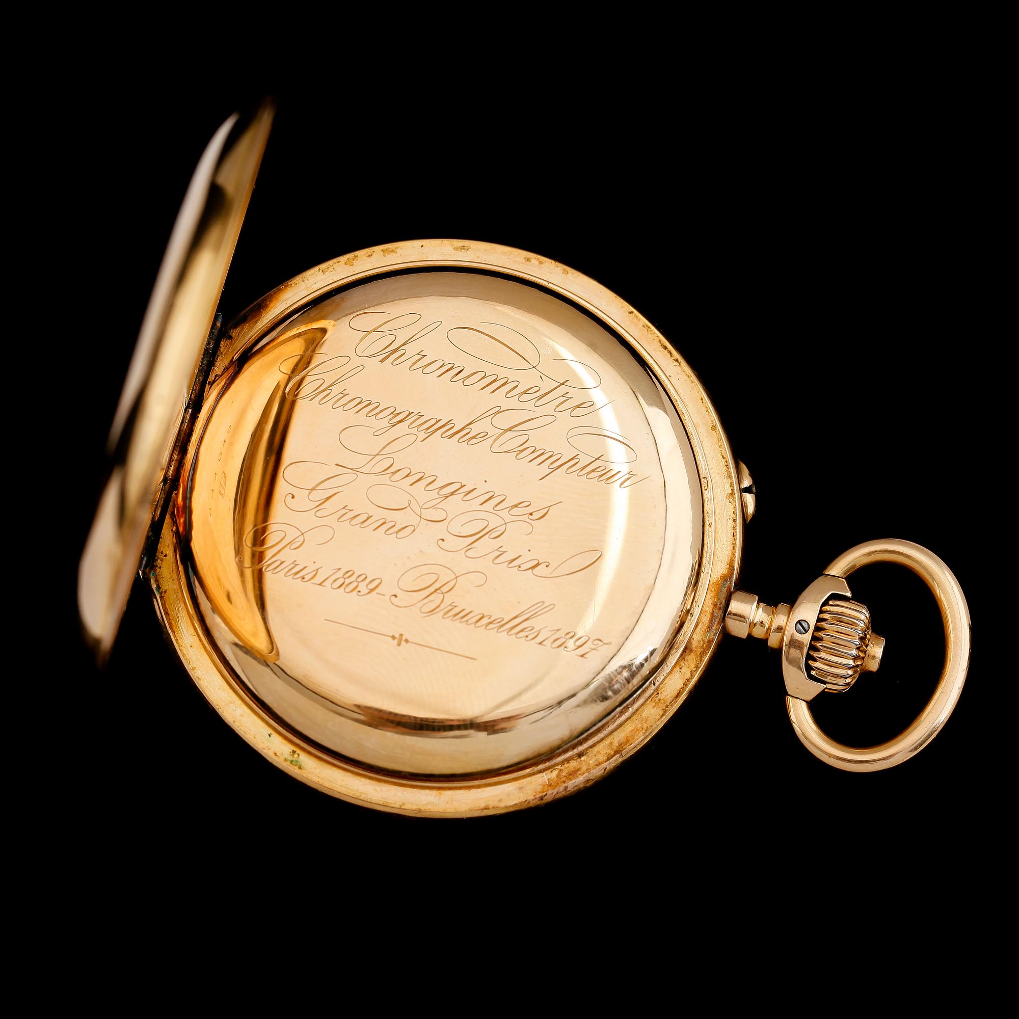 FICKUR, 18K guld, Longines, Chronometer, omkring år 1900.