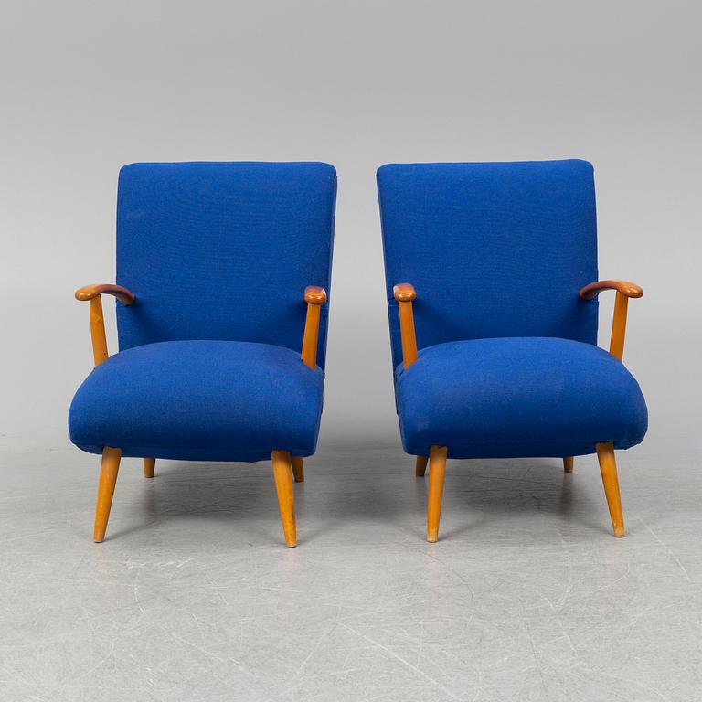 A pair of Swedish Modern easy chairs, 1940s.