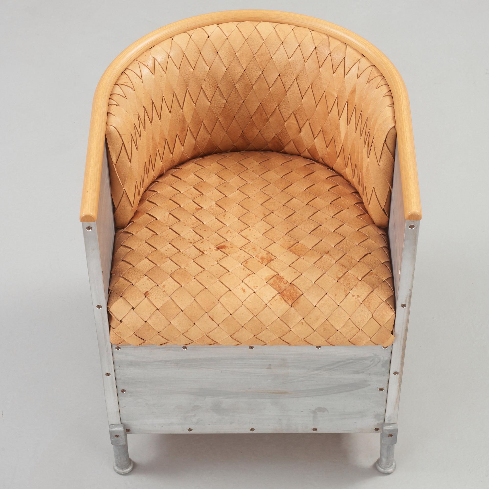 MATS THESELIUS, "Aluminiumfåtölj", Källemo, Värnamo ca 1990.