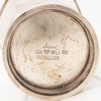 A Swedish 20th century sterling silver vase mark of Ateljé Stigbert Stockholm 1950, weight 336 grams.