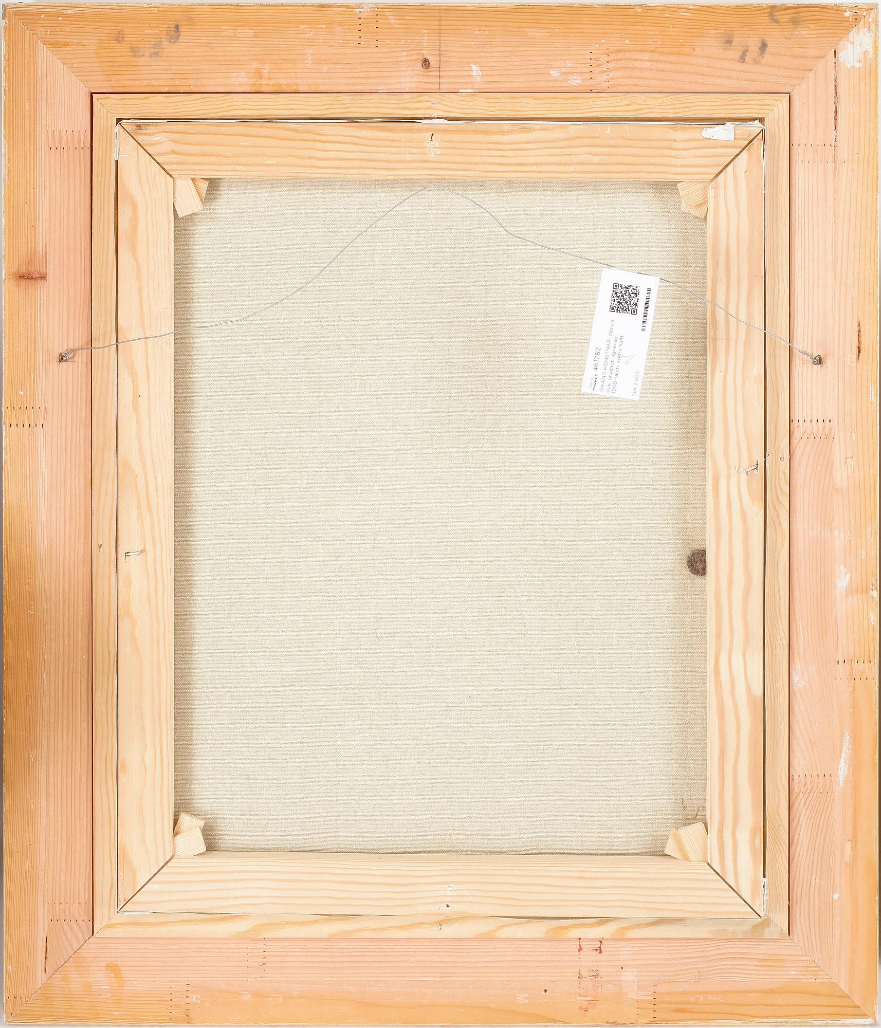 OKÄND KONSTNÄR, olja på duk, otydligt signerad, 1900-talets andra hälft.