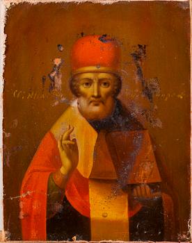 KIOTA, ikoni riisalla, tempera puulle sekä hopeaa, Moskova 1858.