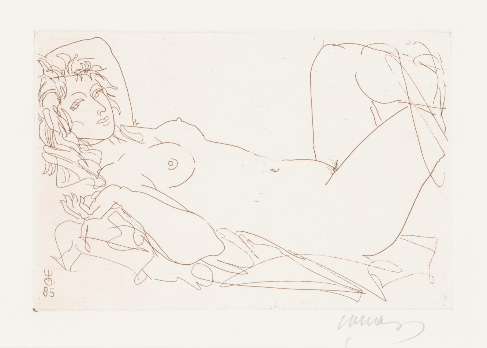 Evald Okas, etching, signed in pencil, dated -85.