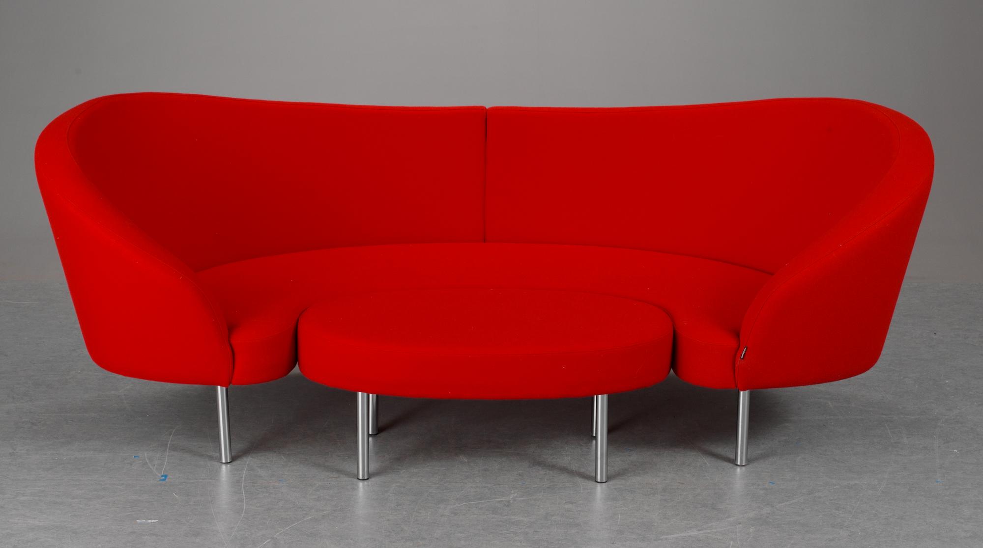 A Karim Rashid "Orgy" sofa and ottoman, Offecct, 2003.