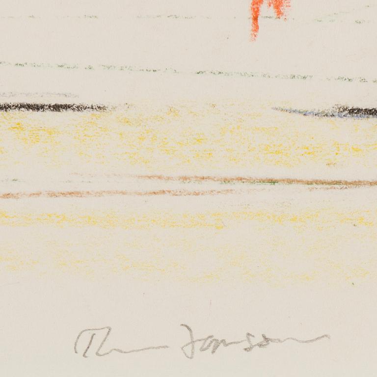 RUNE JANSSON, chalk drawing, signed.