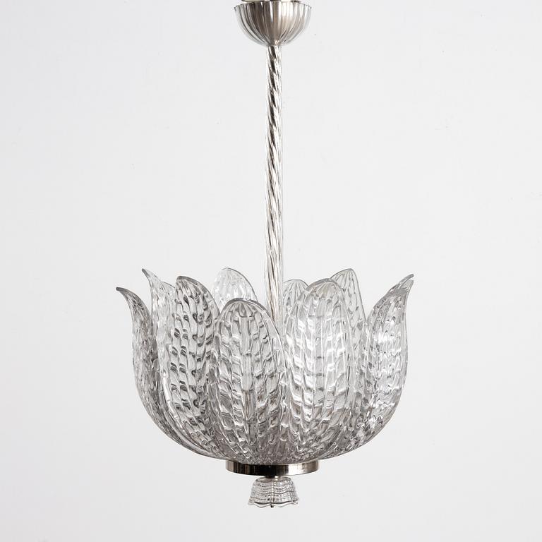 Fritz Kurz, taklampa, modellnummer "KD 946/1" Orrefors 1940-50-tal.