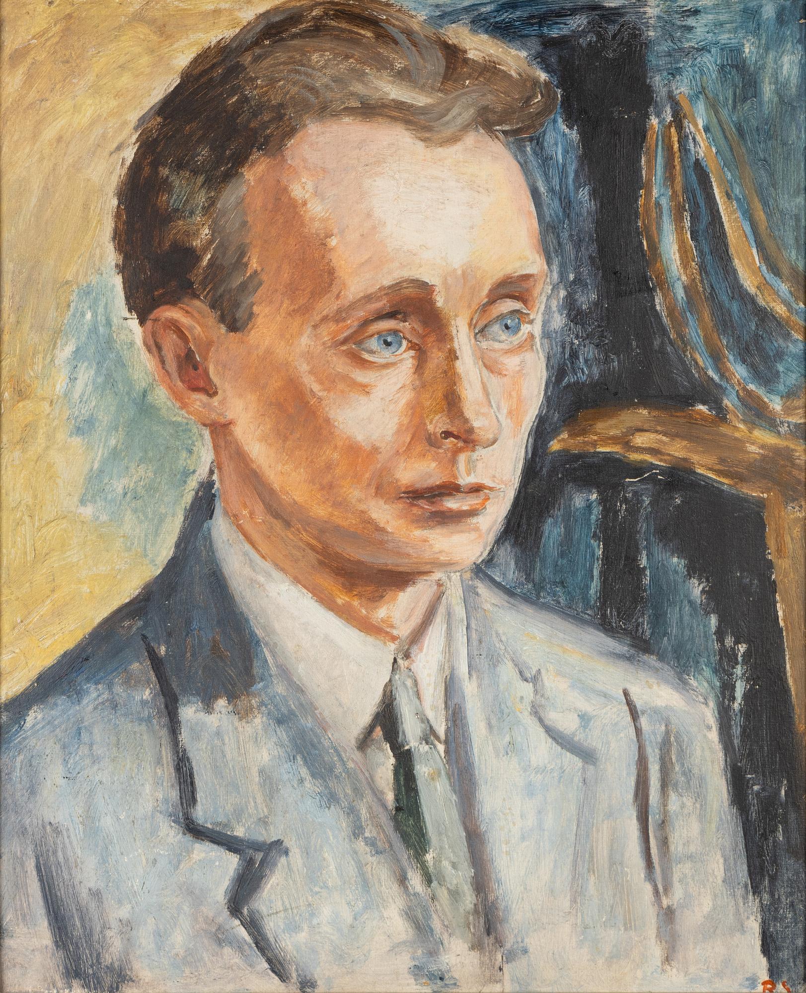 Birger Simonsson, olja på papp-pannå, signerad BS.