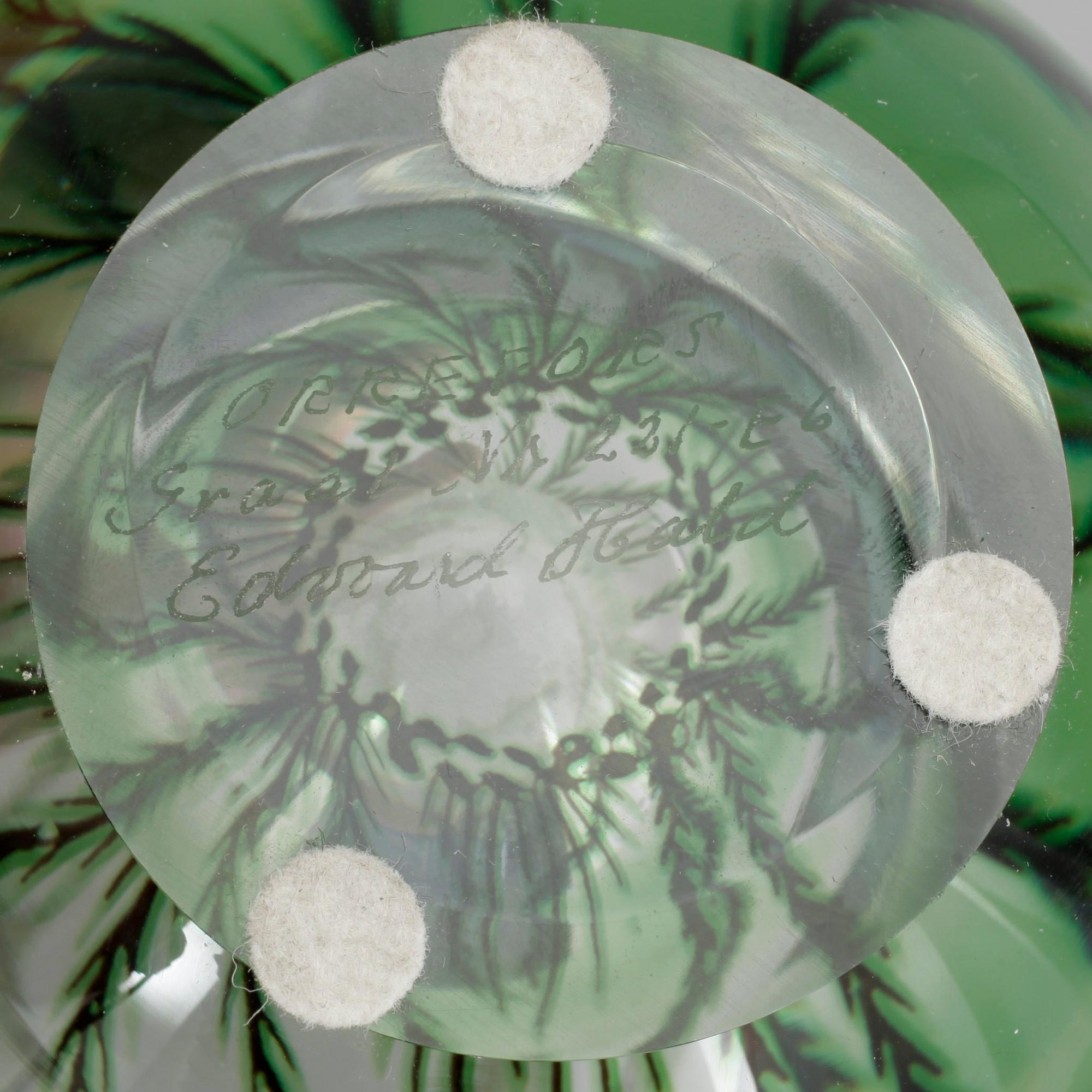 VAS, glas, fiskgraal, Edward Hald, Orrefors, sign, numr 221-E6.