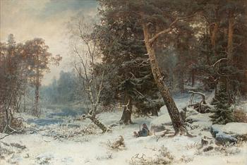 Oscar Törnå, Hunter in a Winter Landscape.