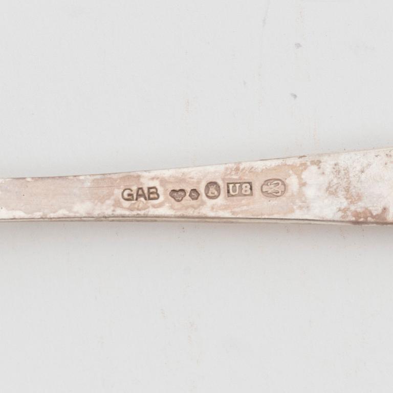 Jacob Ängman, a 27-piece silver cutlery, model 'Rosenholm', GAB, including Stockholm, 1962.