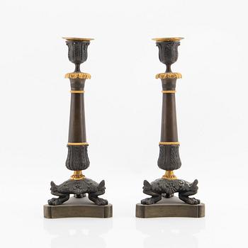 Candelabras a pair, late Empire, France first half / mid 19th century.