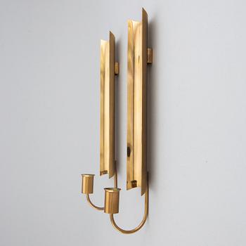 PIERRE FORSSELL, four brass wall sconces, Skultuna.