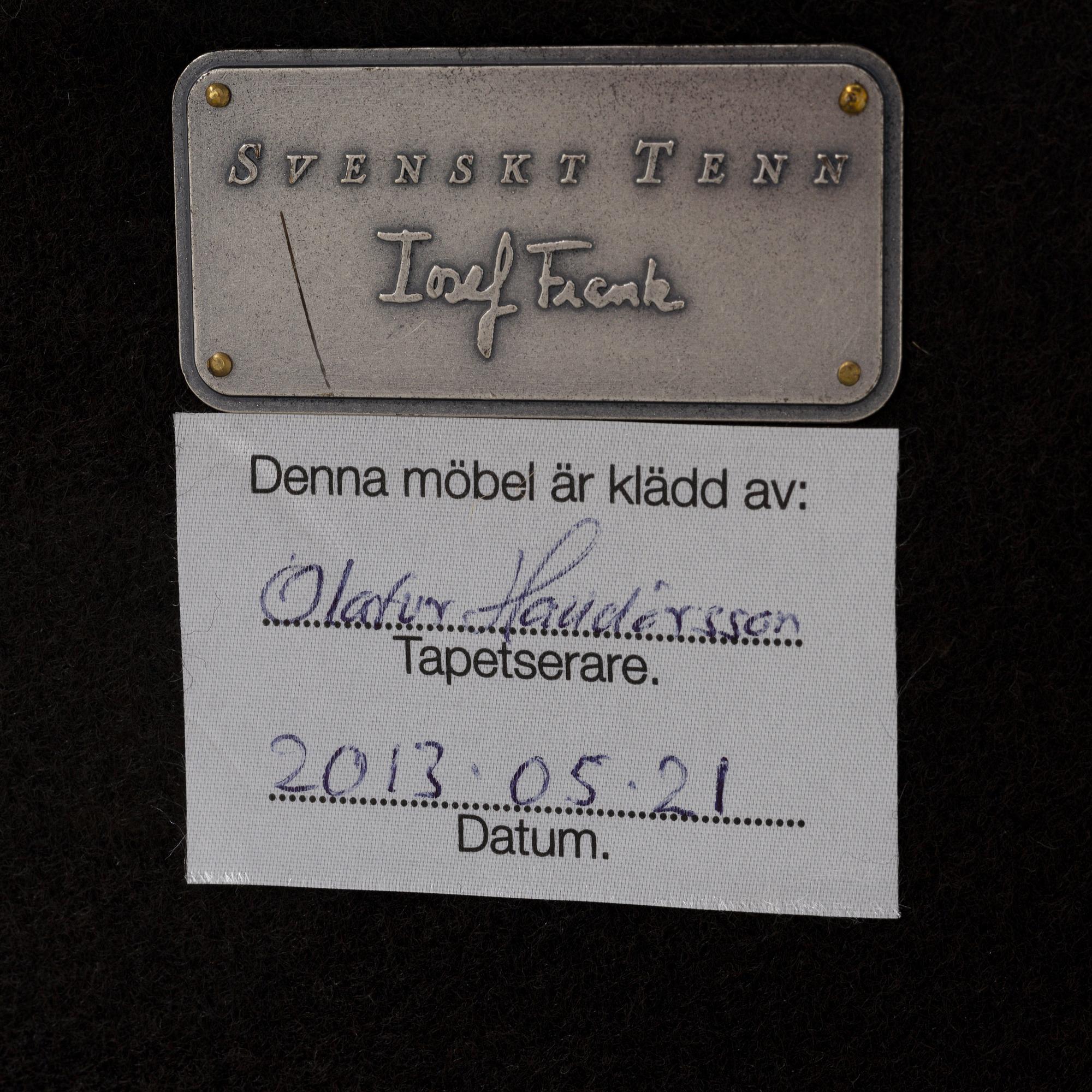 Josef Frank, an upholstered easy chair, model 336, Svenskt Tenn, Sweden 2013.