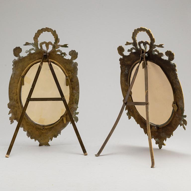 A pair of late 19th century bronze frames.