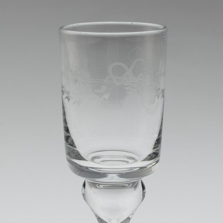A 66 piece Swedish "Antik" glass service by Reijmyre Glasbruk, late 20th century.