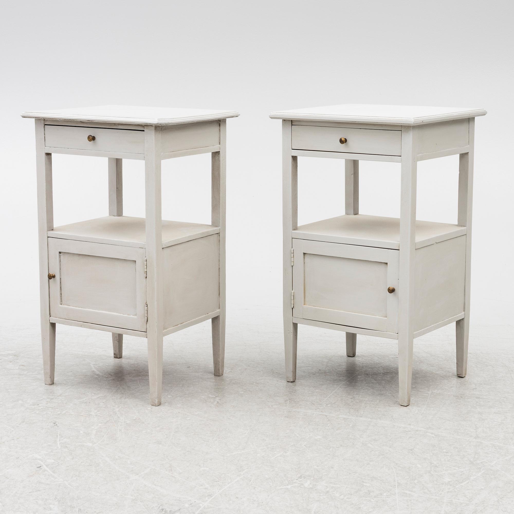 Nightstands, a pair, first half of the 20th century.