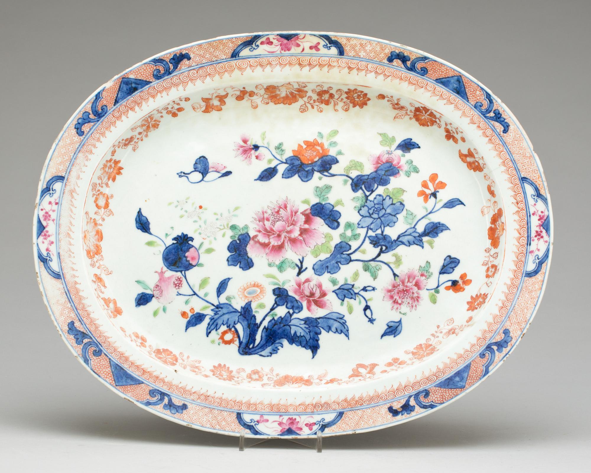 STEKFAT, kompaniporslin. Qing dynastin, Qianlong (1736-95).