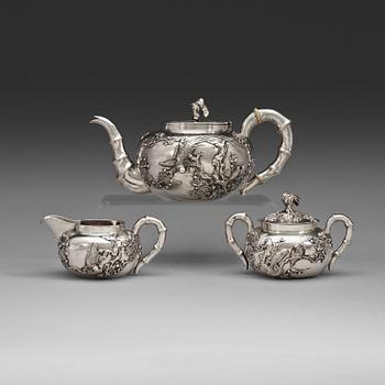 A Chinese three-piece tea set by an unidentified master, early 20th Century.