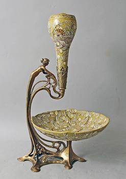 BORDSUPPSATS, porslin samt gulmetall, Jugendstil, 1900/ 2000-tal.