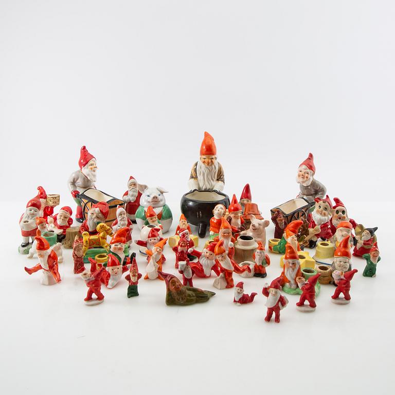 A collection of gnomes, approximately 50 pcs, 20th century.