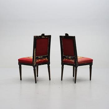 STOLAR, ett par snarlikt, gustavianska, en av dem bär Stockholms Stolmakarämbetes sigill, sent 1700-tal.