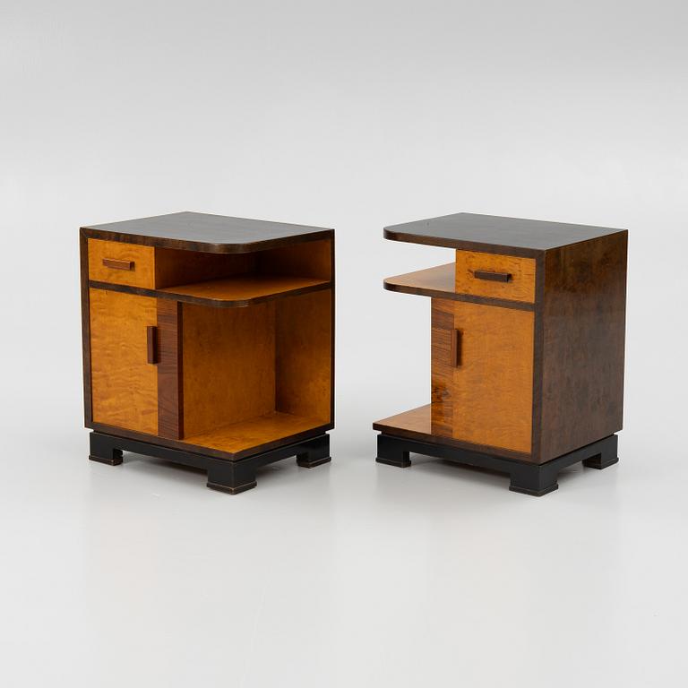 Svenska Möbelfabrikerna, sängbord, ett par, "Svea", Bodafors, 1930-tal.