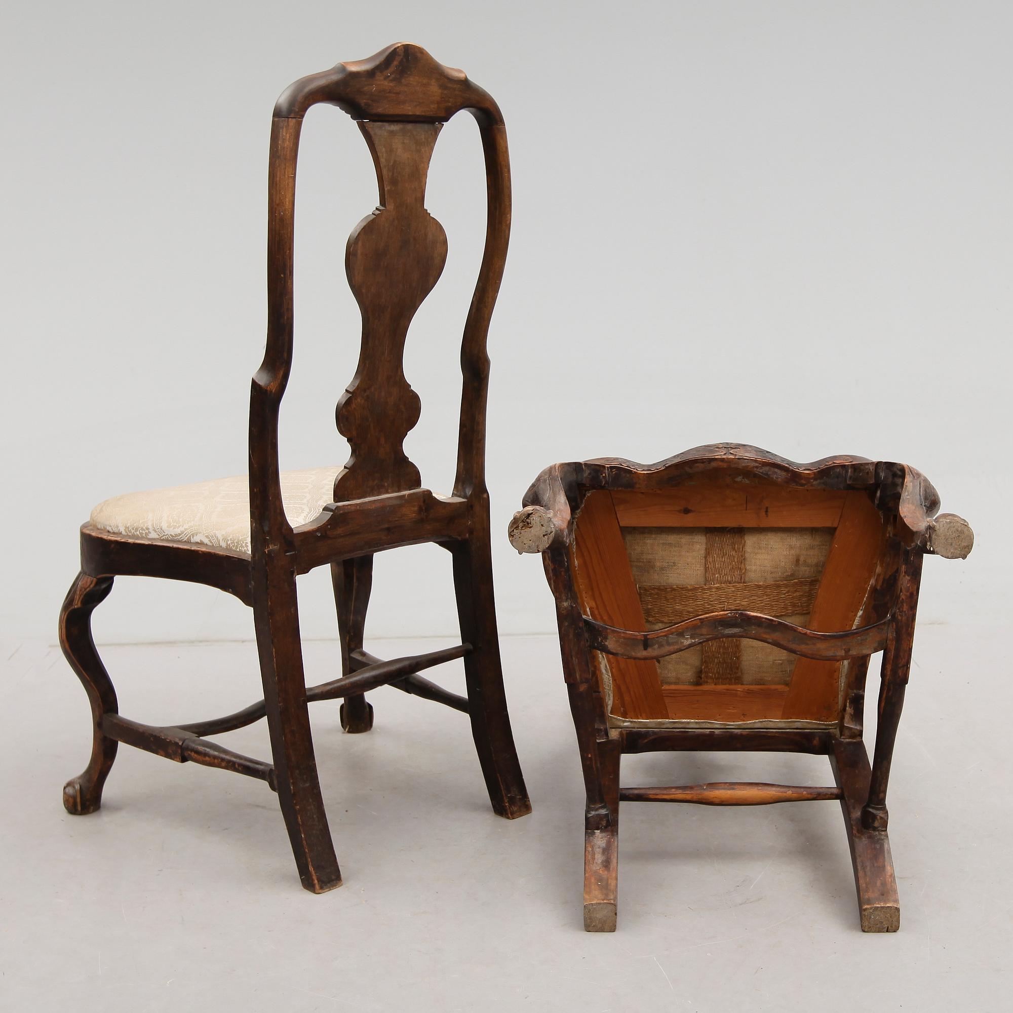 STOLAR, 3 st, rokoko, 1700-tal.