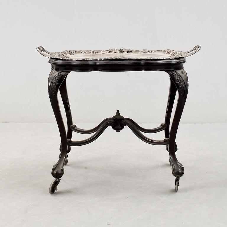 SERVERINGSBORD, pläter samt trä, nyrokoko, 1800-talets andra hälft.