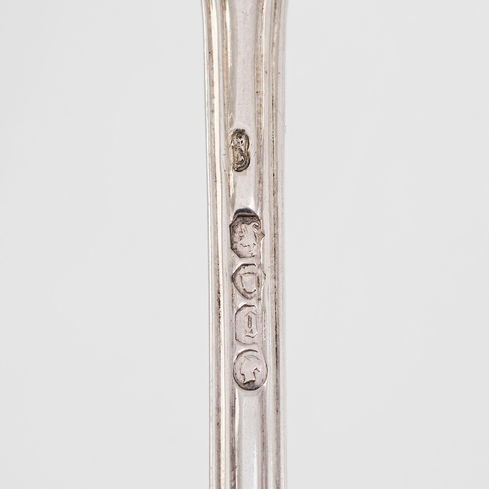 Fiskserveringsbestick, sterlingsilver, London England 1862.