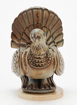 A Gunnar Nylund stoneware figure of a capercaillie, Rörstrand.