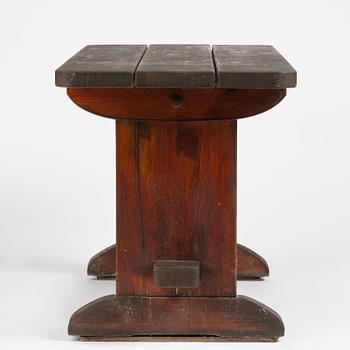 Axel Einar Hjorth, a stained pine "Skoga" table, Nordiska Kompaniet, Sweden, 1930s.