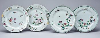 A set of 12 odd famille rose dishes, Qing dynasty, Qianlong (1736-95).