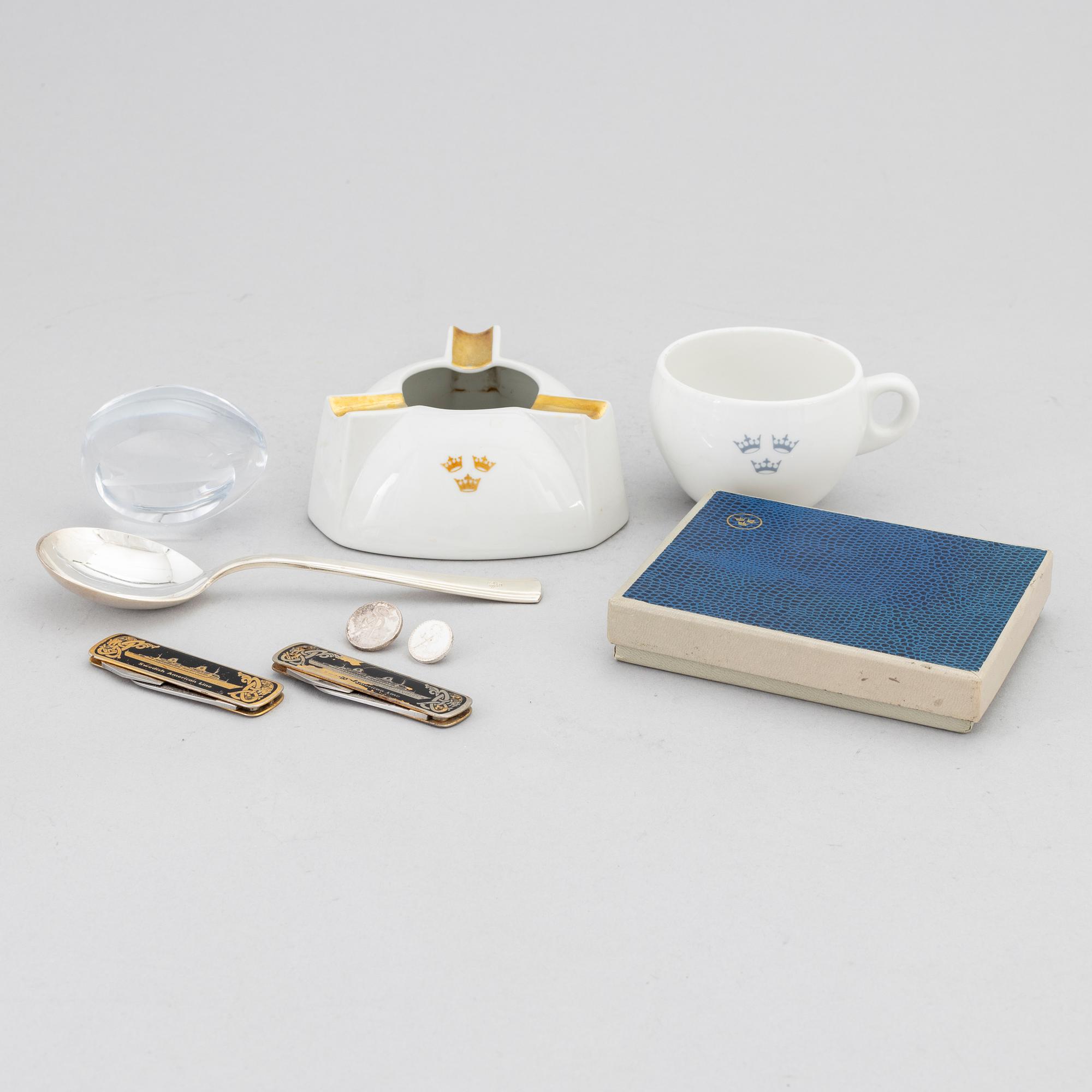 A collection of items from The Swedish America Line.