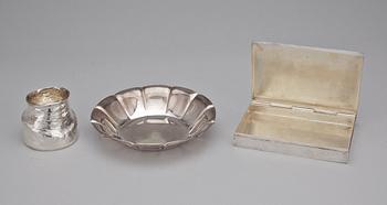 PARTI SILVER, 7 delar, bla Rolf Karlsson och Rey Urban, 1900-tal. Tot vikt ca 900 gram.