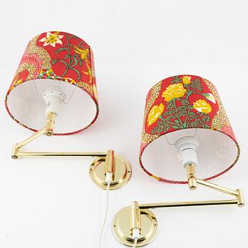 A pair of wall lights, late 20th Century.