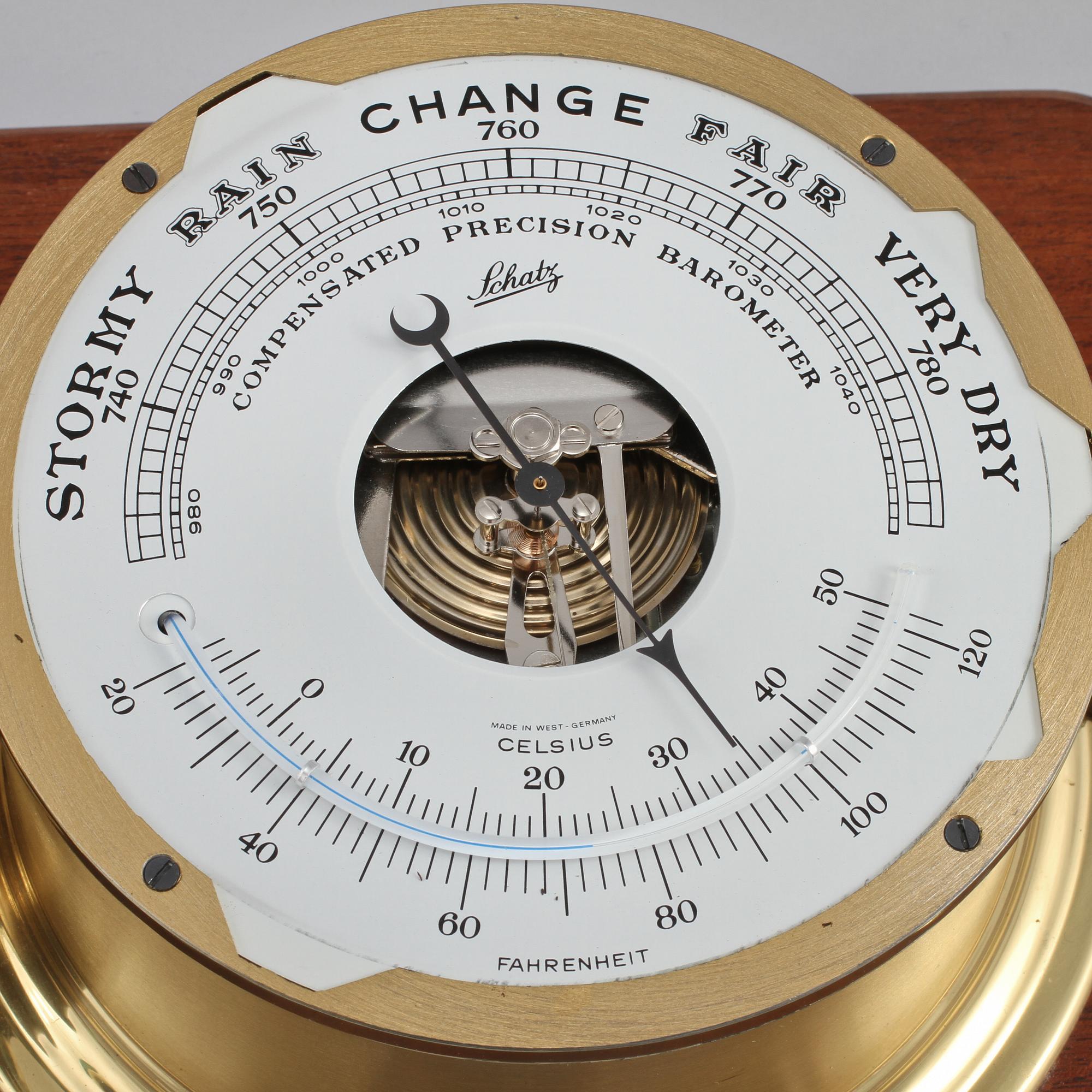 BAROMETER samt SKEPPSKLOCKA, Schatz, 1900-talets andra hälft.