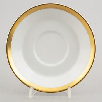 Karin Björquist, five 'Nobel' bone china coffee cups with saucers, Rörstrand.