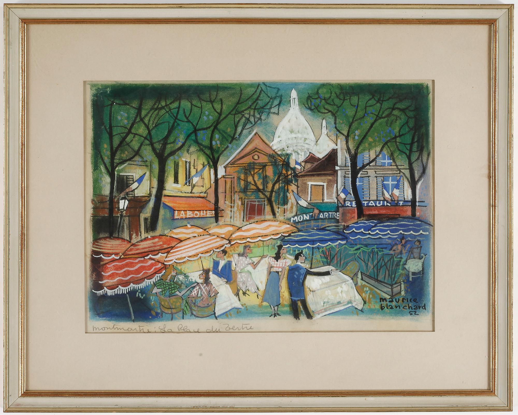 MAURICE BLANCHARD, blandteknik, signerad och daterad -52.