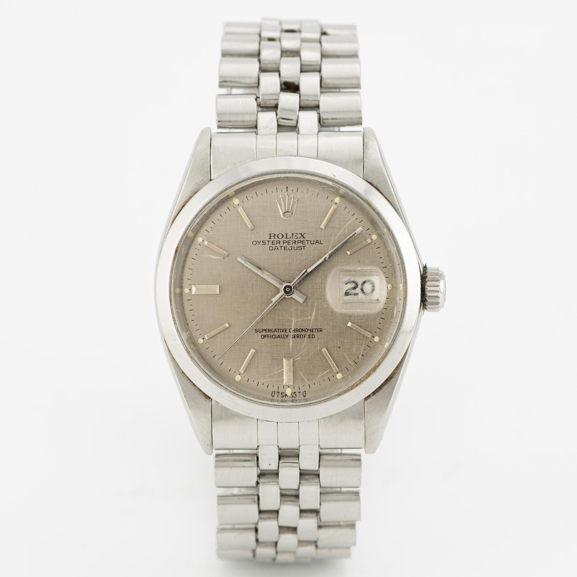 Rolex, Datejust, "Linen Sigma Dial", wristwatch, 36 mm.