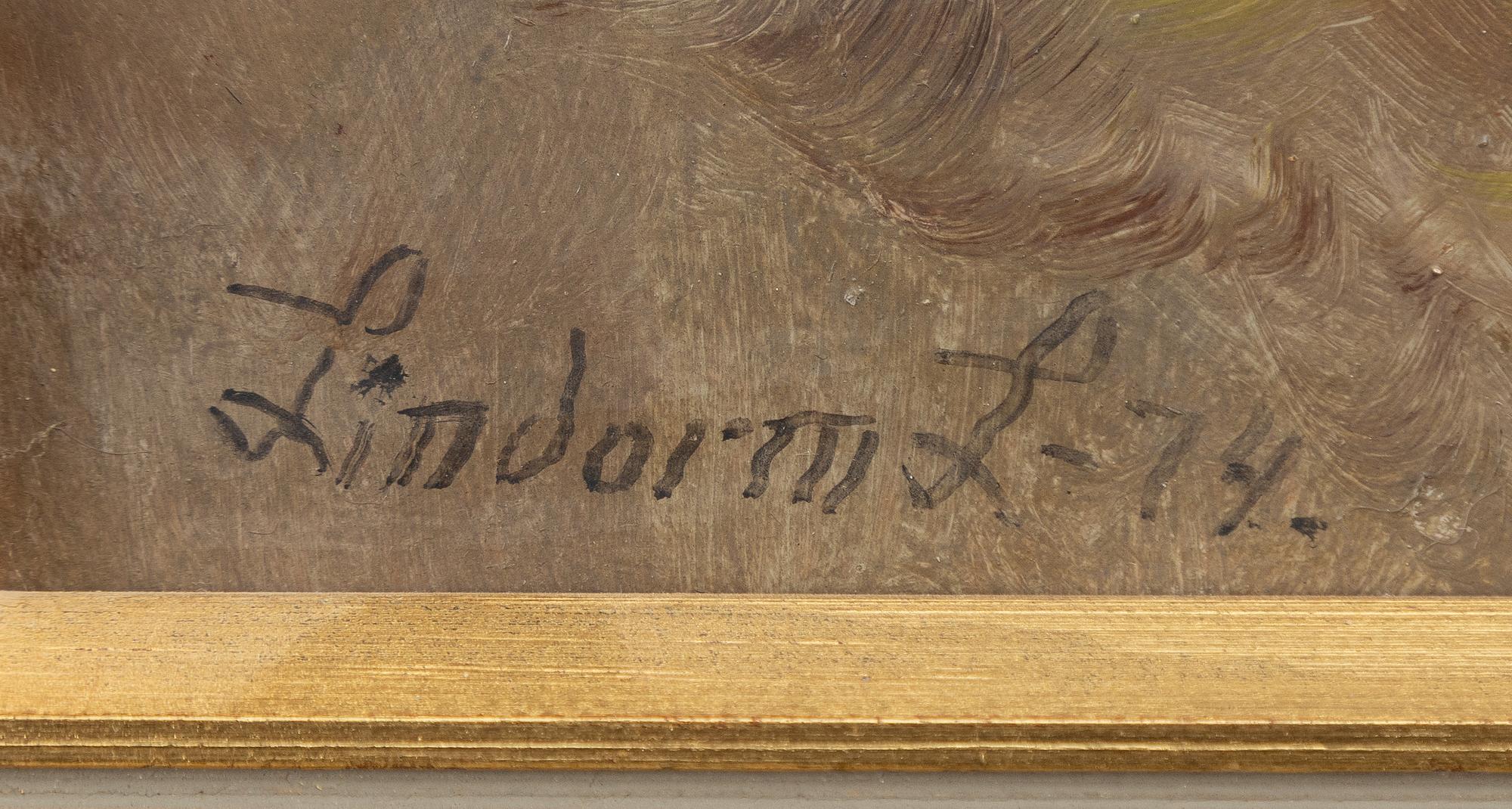 Lindorm Liljefors, Hund på fågeljakt.