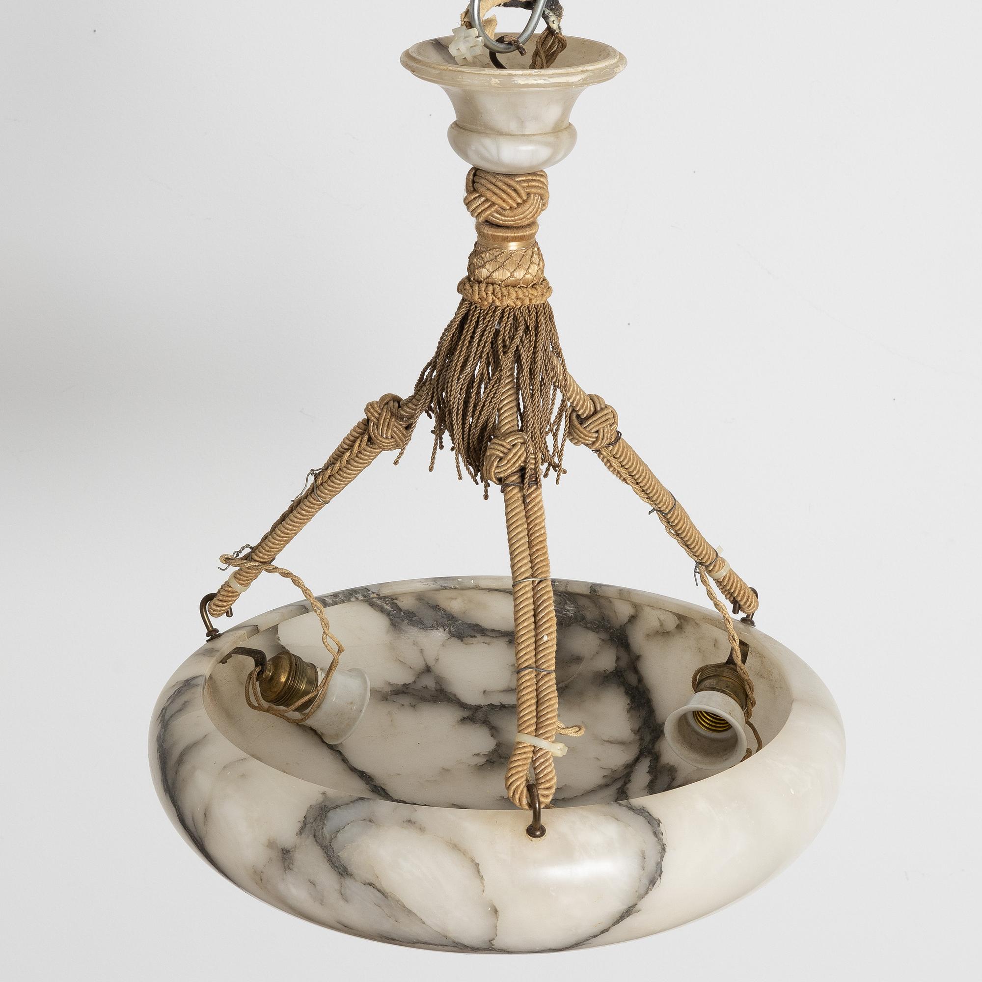 An alabaster ceiling lamp, 1920s.