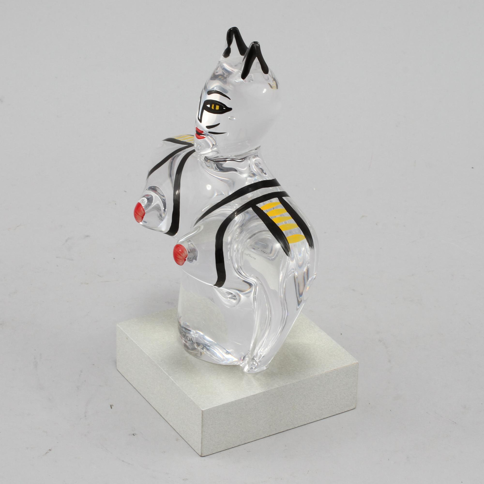 SKULPTUR, glas, Ulrica Hydman Vallien, signerad.